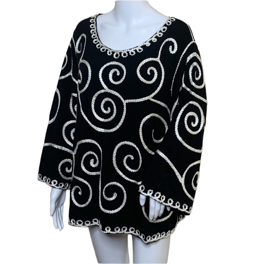 Lauren Michelle Deco Art Black White Embellished - Picture 2 of 8